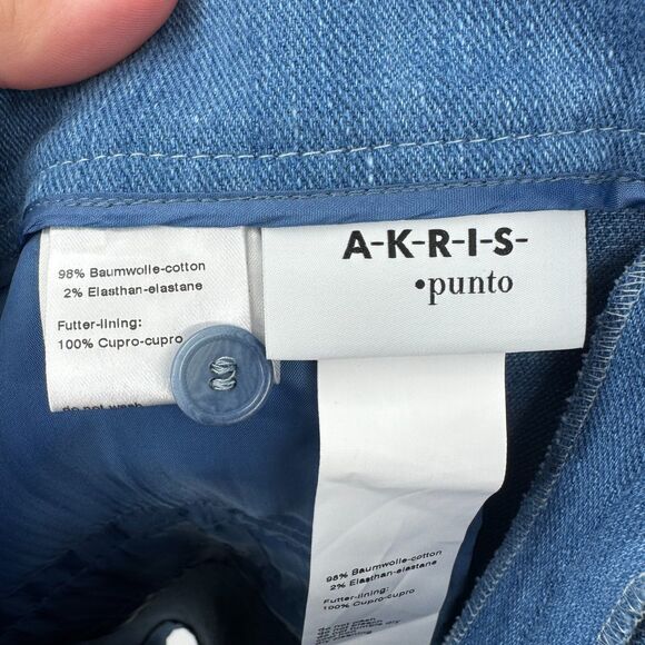 AKRIS PUNTO Filia High Waist Denim Blue Bermuda Shorts Size 14 - Picture 10 of 11